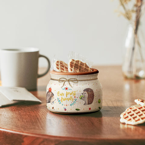 Hedgehog and Apple - Small Jar Jigsaw Puzzle