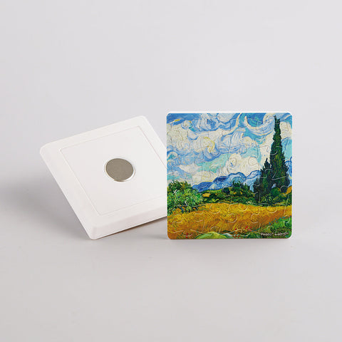 Pintoo D1253 Wheat Field with Cypresses by Vincent van Gogh - 16pcs Jigsaw Puzzle Magnet