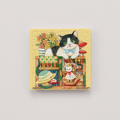 Pintoo D1309 Tuxedo Cat by Cotton Lionm - 16pcs Jigsaw Puzzle Magnet