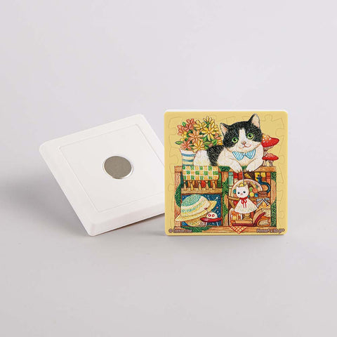 Pintoo D1309 Tuxedo Cat by Cotton Lionm - 16pcs Jigsaw Puzzle Magnet