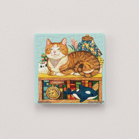 Pintoo D1310 Ginger Cat by Cotton Lionm - 16pcs Jigsaw Puzzle Magnet