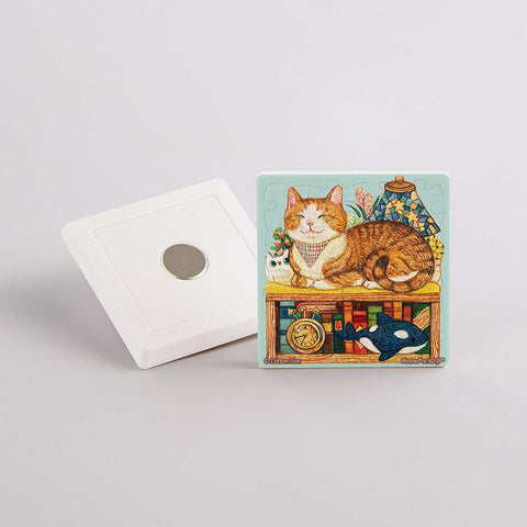 Pintoo D1310 Ginger Cat by Cotton Lionm - 16pcs Jigsaw Puzzle Magnet