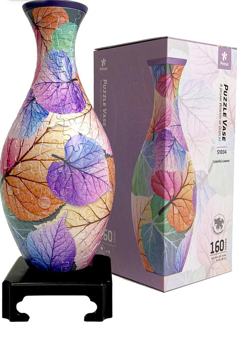 Colorful Leaves - 3D Puzzle Vase Jigsaw Puzzle