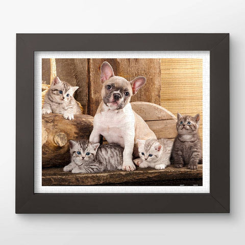 Little Kittens and a dog - 500 Piece Jigsaw Puzzle