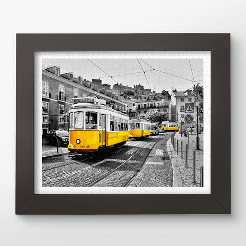 Yellow Trams in Lisbon - 500 Piece Jigsaw Puzzle