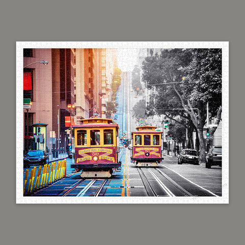 Cable Cars on California Street, San Francisco - 1200 Piece Jigsaw Puzzle