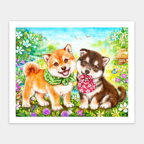 Shiba Puppies' First Errand - 500 Piece Jigsaw Puzzle