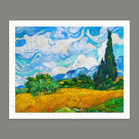 Wheat Field with Cypresses - 500 Piece Jigsaw Puzzle