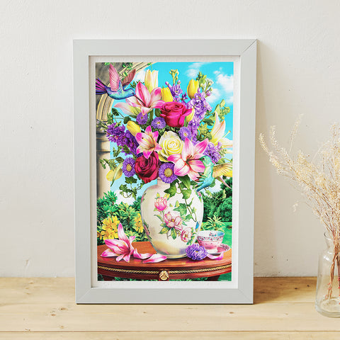 Flowers and Hummingbird - 1000 Piece Jigsaw Puzzle