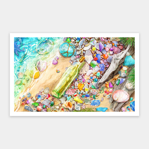 Wishing Bottle on the Beach - 1000 Piece Jigsaw Puzzle