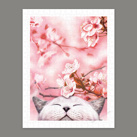 Sakura Cat - 300 Piece Jigsaw Puzzle