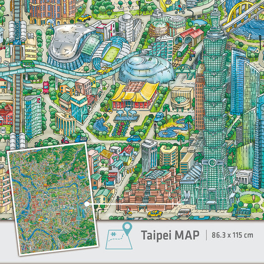 Pintoo H2546 Taipei MAP by Tom Parker - 4800 Piece Jigsaw Puzzle