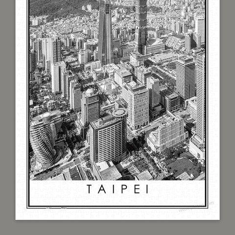 Taipei - Black and White - 1000 Piece Jigsaw Puzzle