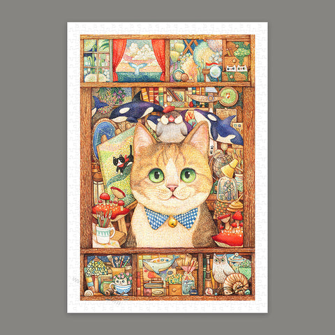 Pintoo H2966 Cat Art Studio by  Cotton Lion - 600 Piece Jigsaw Puzzle