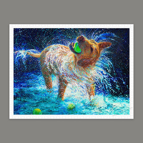 Pintoo H3211 Shaking Yellow Lab by Iris Scott - 1200 Piece Jigsaw Puzzle