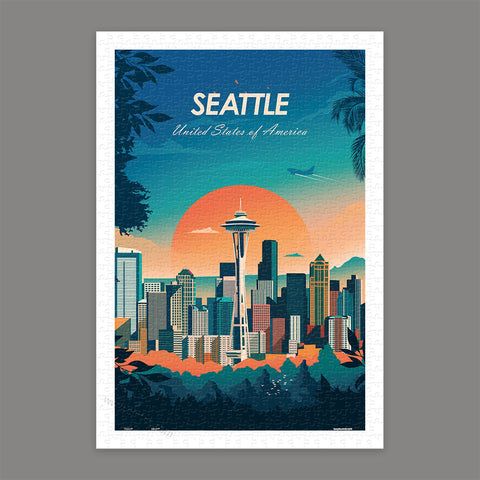 Pintoo H3302 World Travel by Studio Inception - Seattle - 600 Piece Jigsaw Puzzle