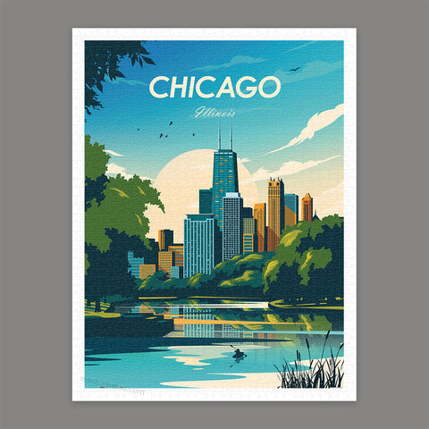 Pintoo H3309 World Travel by Studio Inception - Chicago - 1200 Piece Jigsaw Puzzle