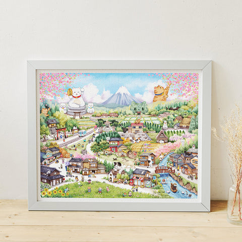 Pintoo H3707 Maneki Neko Village by YUKAN - 2000 Piece Jigsaw Puzzle