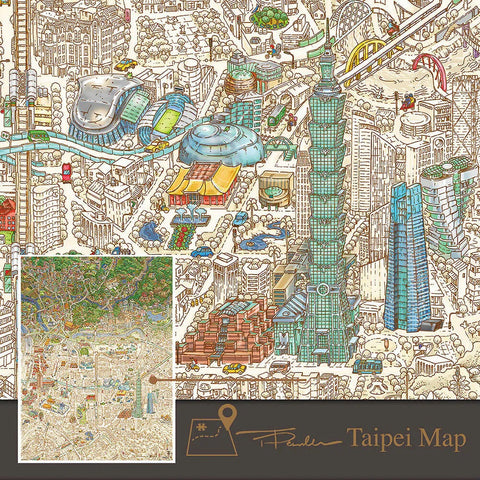 Pintoo H3824 Taipei MAP by Tom Parker - 1200 Piece Jigsaw Puzzle