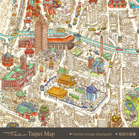 Pintoo H3824 Taipei MAP by Tom Parker - 1200 Piece Jigsaw Puzzle