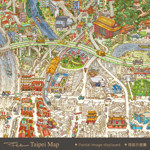 Pintoo H3824 Taipei MAP by Tom Parker - 1200 Piece Jigsaw Puzzle