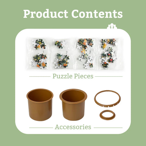 Pintoo K1105 Elegant Green - Flower Pot Jigsaw Puzzle