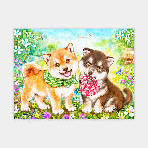 Pintoo P1421 Shiba Puppies' First Errand by Kayomi - 150 Piece XS Jigsaw Puzzle