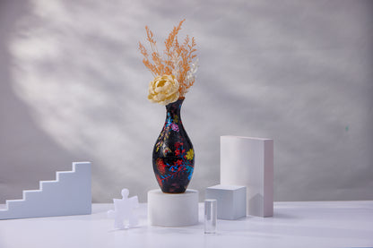 Elegant Floral Print - 3D Puzzle Vase Jigsaw Puzzle