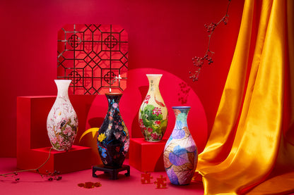 Elegant Floral Print - 3D Puzzle Vase Jigsaw Puzzle