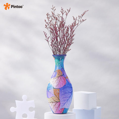 Colorful Leaves - 3D Puzzle Vase Jigsaw Puzzle