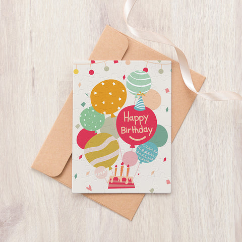 Birthday Balloons - 48 Piece Puzzle Card