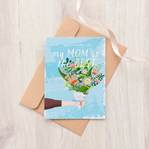 Present Flowers (My mom is the best) - 48 Piece Puzzle Card