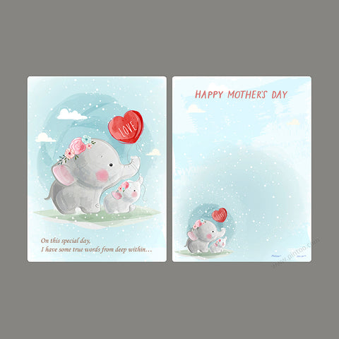 Elephant Family (Mother's day) - 48 Piece Puzzle Card