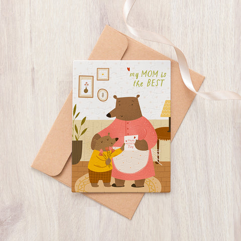 Bear Family (Mother's day) - 48 Piece Puzzle Card