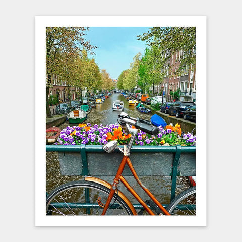 Bike Flowers and Canal. Amsterdam, Netherlands - 500 Piece Jigsaw Puzzle