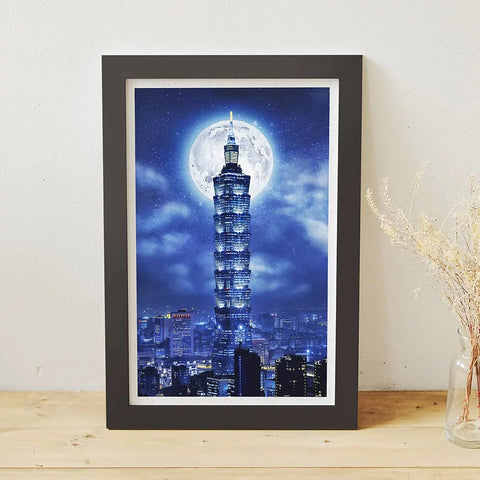 Taipei Skyline - Moon Night Series - 1000 Piece Jigsaw Puzzle