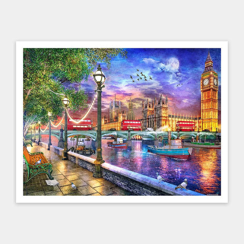 Evening Sunset at Parliament, London - 1200 Piece Jigsaw Puzzle