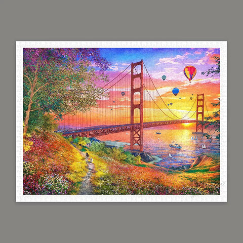 Sunset of Golden Gate Bridge, San Francisco - 1200 Piece Jigsaw Puzzle