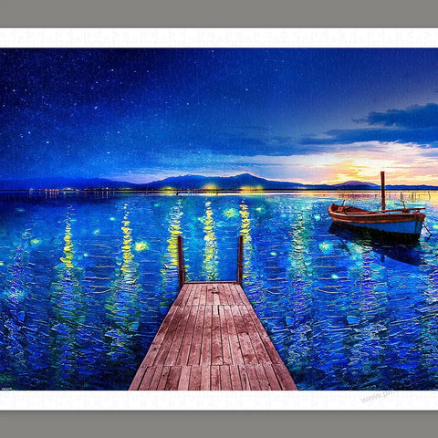 Starry Night Port - Fantasy - 1000 Piece Jigsaw Puzzle