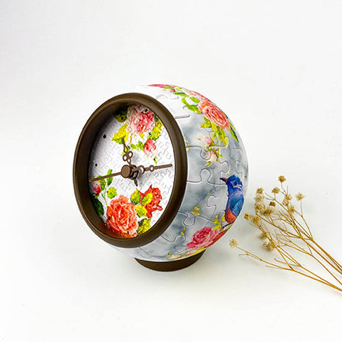 Fragrant Flowers and Singing Birds - 3D Puzzle Clock Jigsaw Puzzle