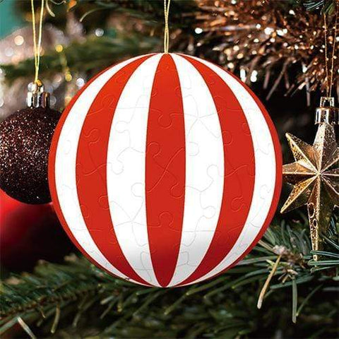 Red & White - 3" Puzzle Ornament