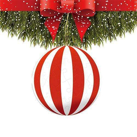 Red & White - 3" Puzzle Ornament