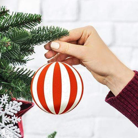 Red & White - 3" Puzzle Ornament