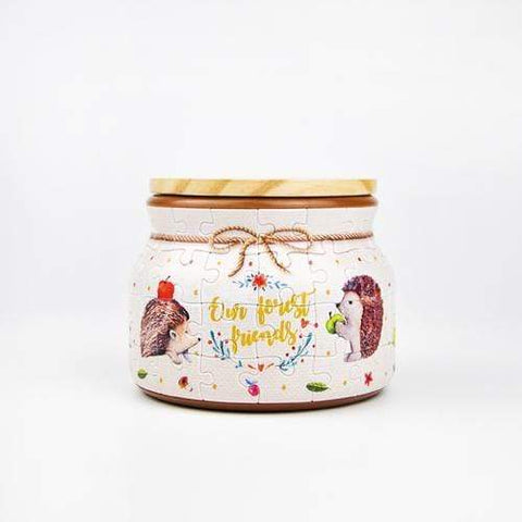 Hedgehog and Apple - Small Jar Jigsaw Puzzle