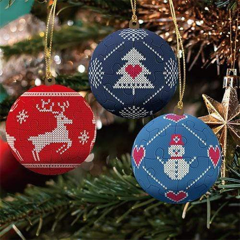 Happy Christmas - 1.57" Puzzle Ornament Combo