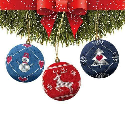 Happy Christmas - 1.57" Puzzle Ornament Combo