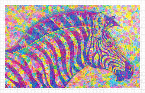 Flower Zebra - 1000 Piece Jigsaw Puzzle