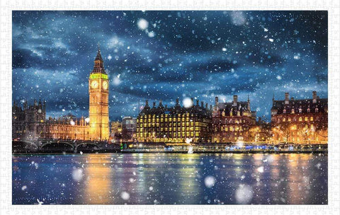 The Thames on a Snowy Night - 1000 Piece Jigsaw Puzzle