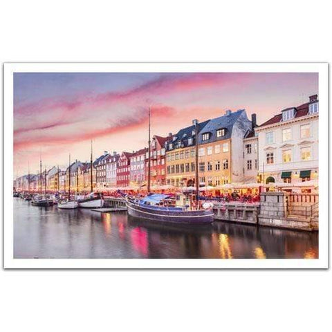 Nyhavn Canal Copenhagen jigsaw puzzle, vibrant sunset scene