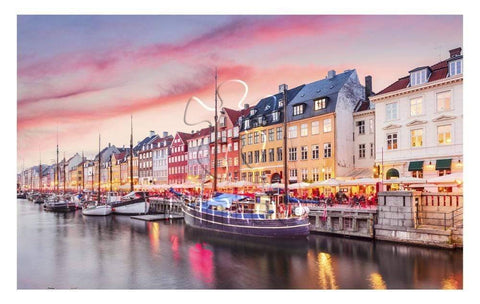 Colorful Nyhavn Canal Copenhagen puzzle, evening glow